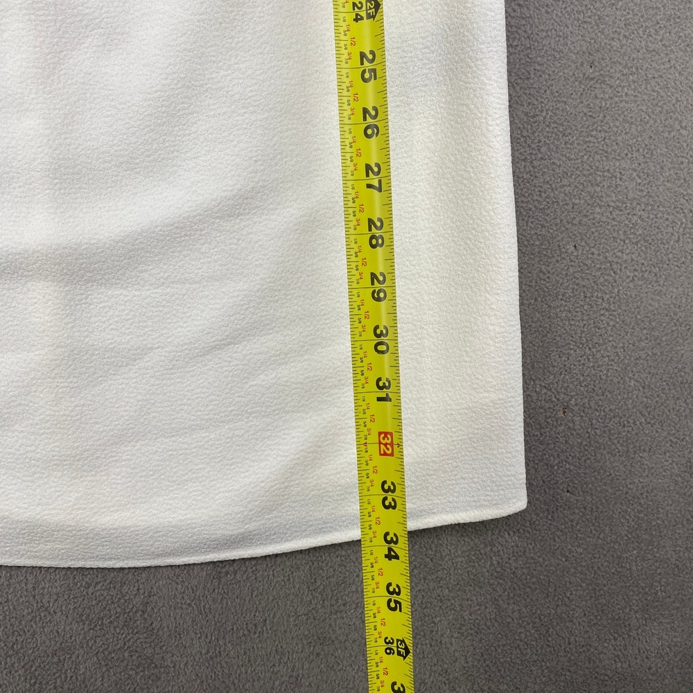Felicity & Coco Marshel Cream Shift Dress 3/4 Sleeve Textured Crepe Small NEW - Picture 4 of 8